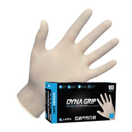 Sas Safety Dyna Grip, Disposable Gloves, 7 mil Palm, Latex, Powder-Free, XL, 100 PK 650-1004